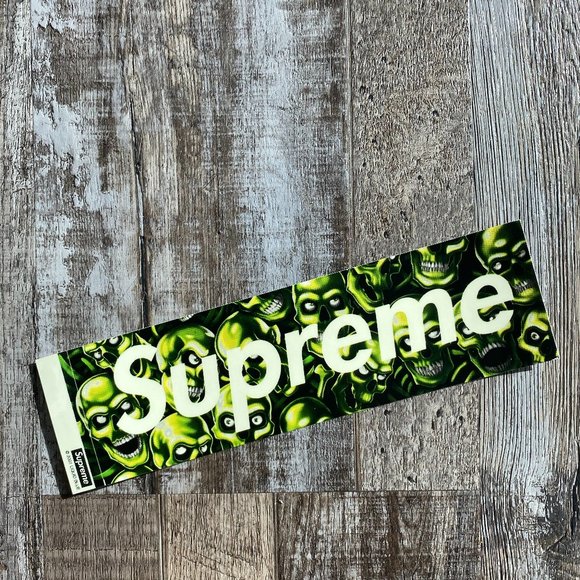 Supreme Skull Pile Glow In The Dark Box Logo Sticker - Picture 1 of 2